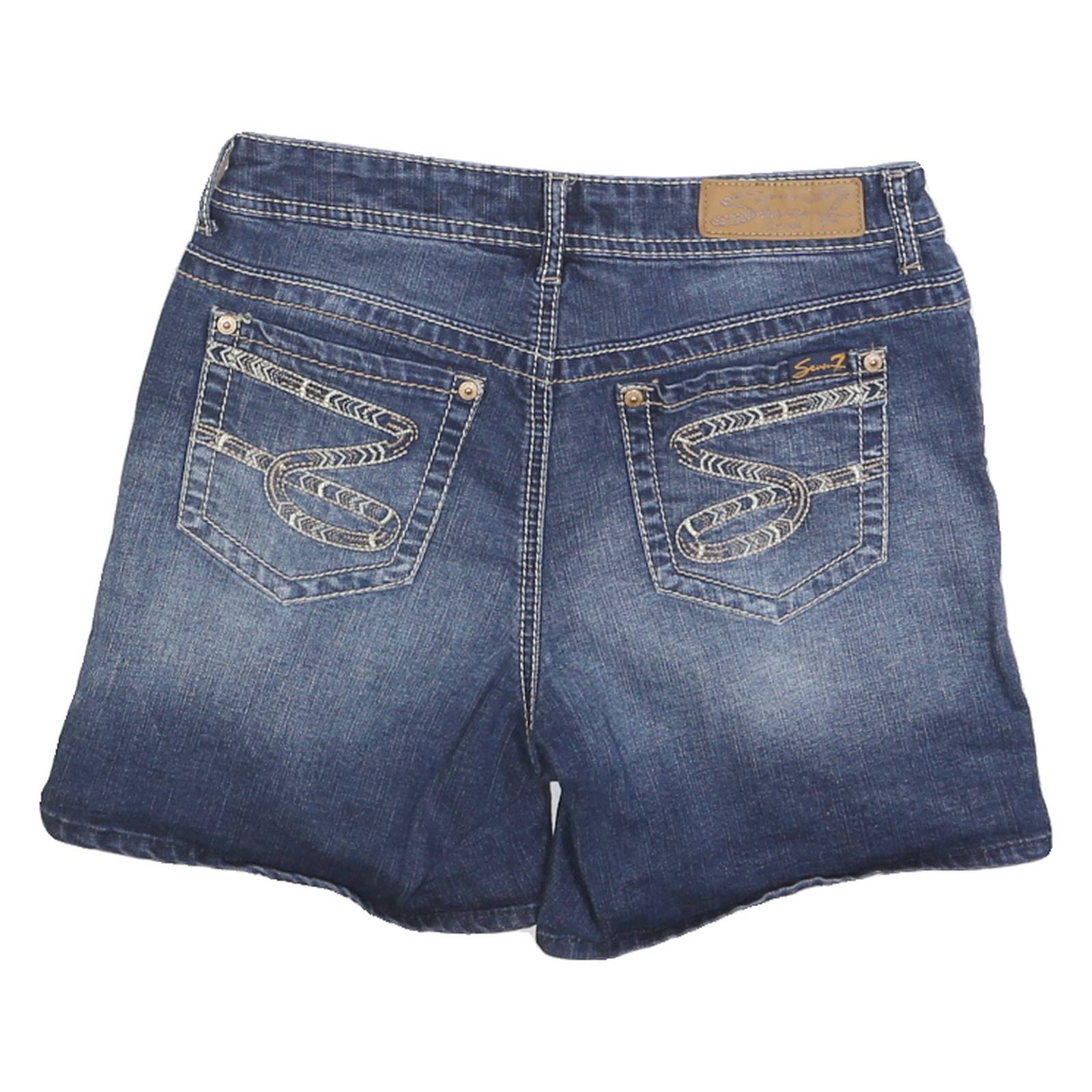 7 FOR ALL MANKIND Womens Denim Blue Shorts S W28 Classic Fit Jeans