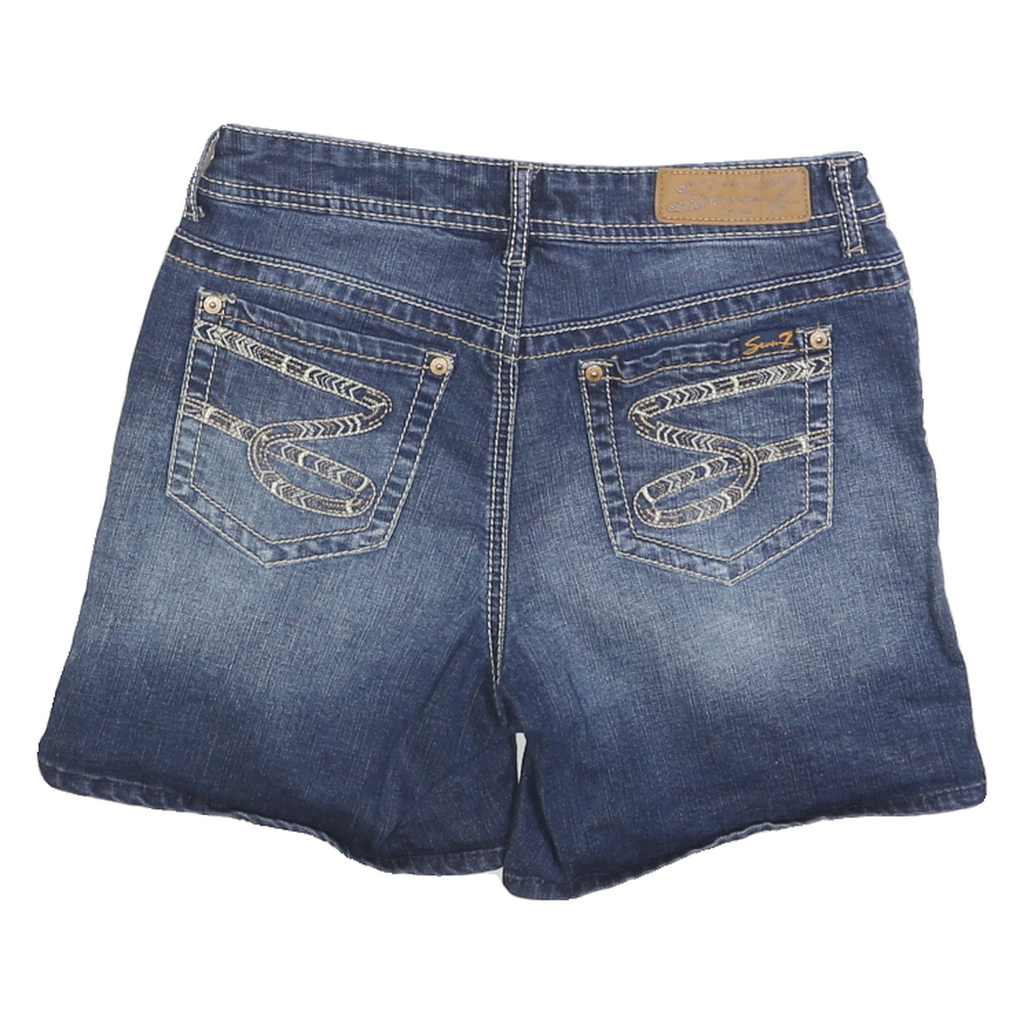 7 FOR ALL MANKIND Womens Denim Blue Shorts S W28 Classic Fit Jeans