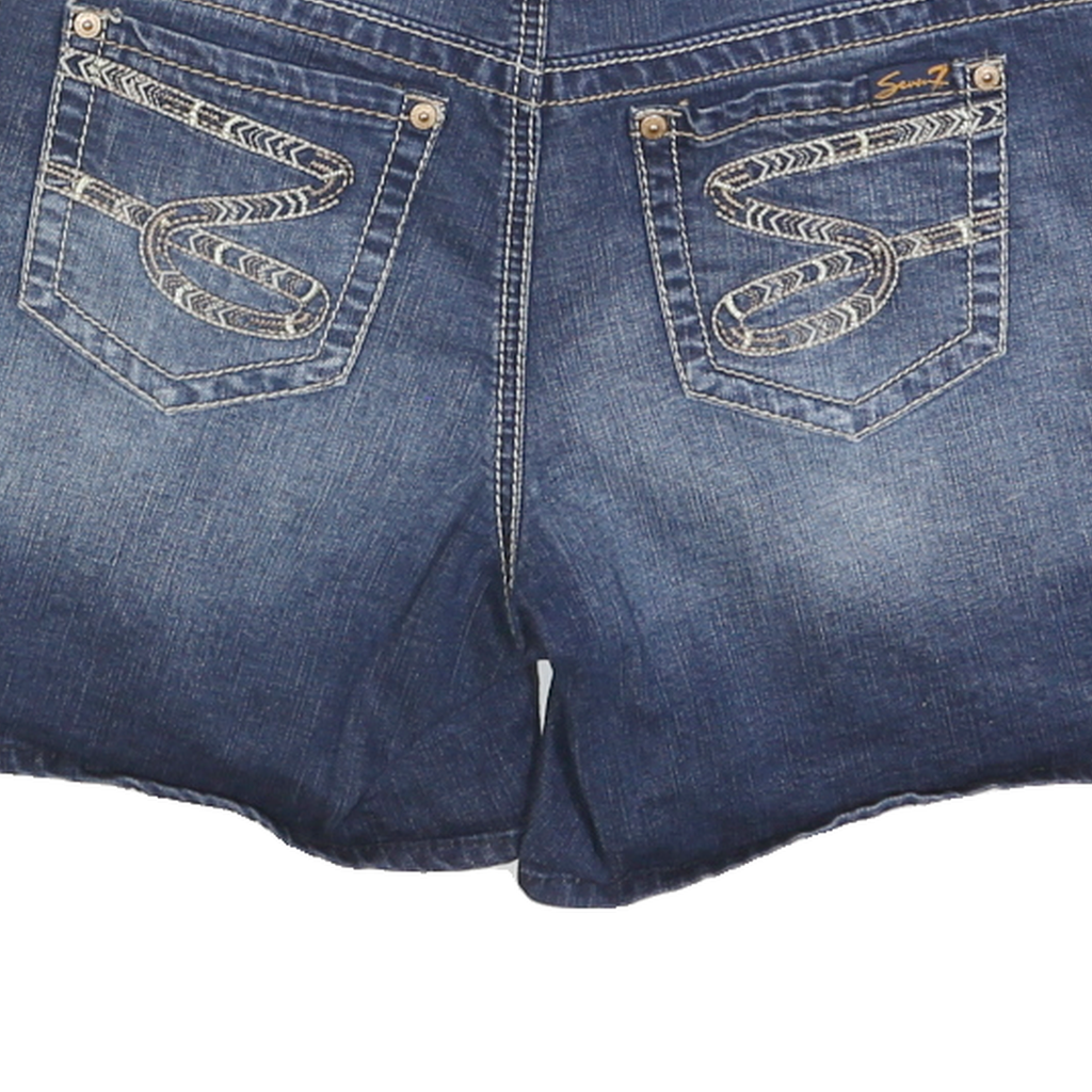 7 FOR ALL MANKIND Womens Denim Blue Shorts S W28 Classic Fit Jeans