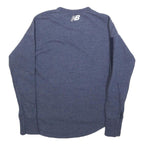 NEW BALANCE Womens Blue XS Crew Neck Sweatshirt Cotton Blend Pullover Logo