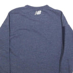 NEW BALANCE Womens Blue XS Crew Neck Sweatshirt Cotton Blend Pullover Logo