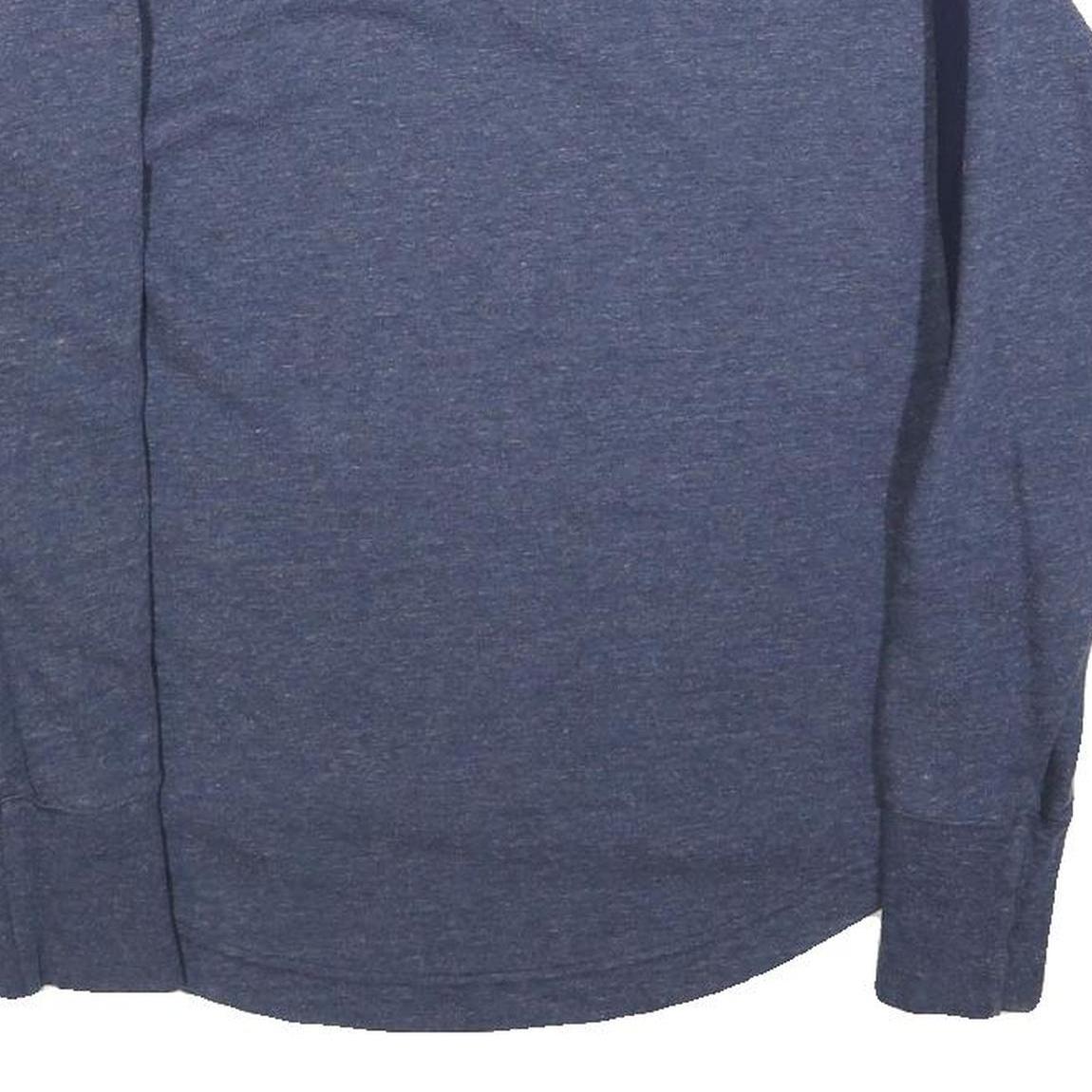 NEW BALANCE Womens Blue XS Crew Neck Sweatshirt Cotton Blend Pullover Logo