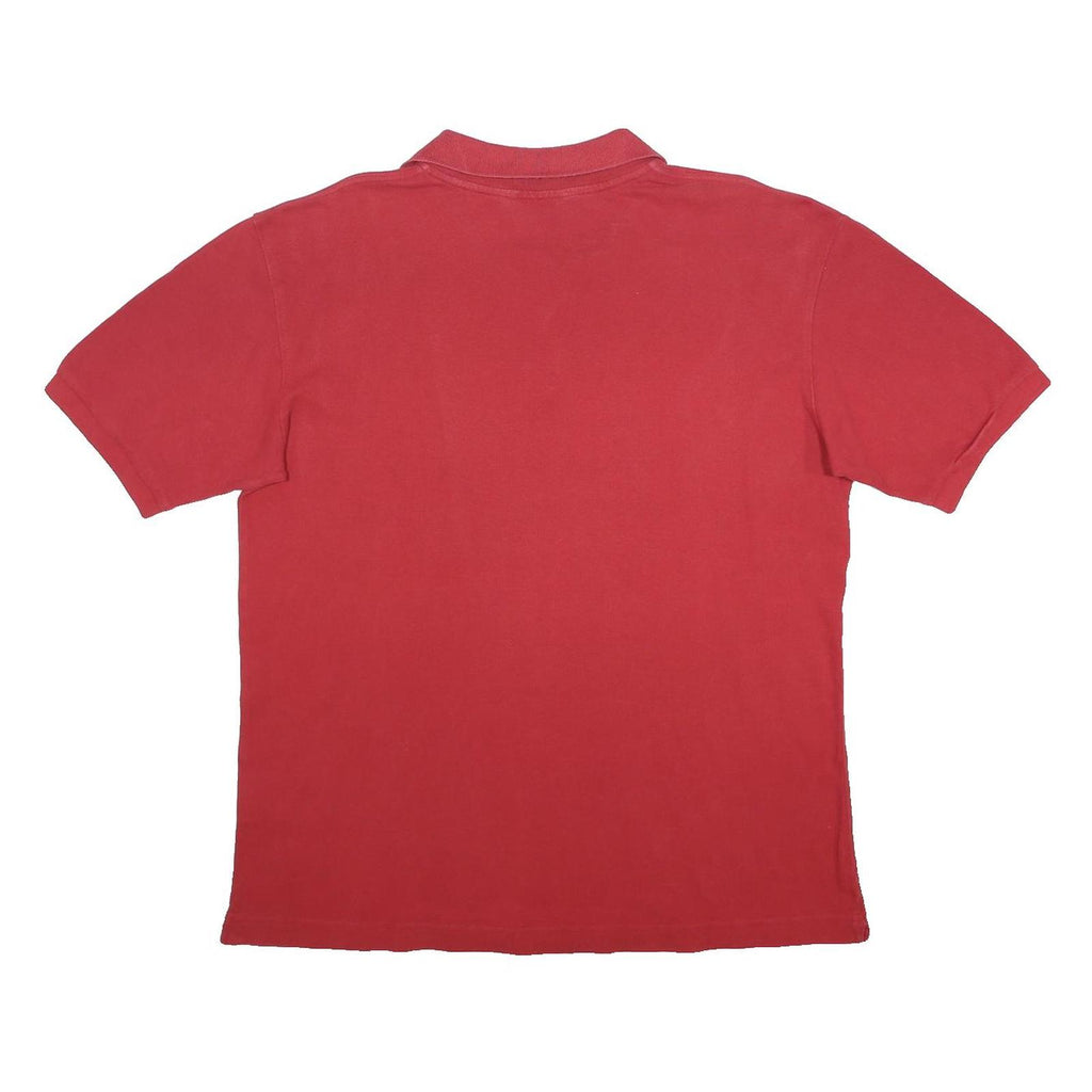 KAPPA Mens Red Short Sleeve Plain L Logo Cotton Polo Shirt Casual Summer