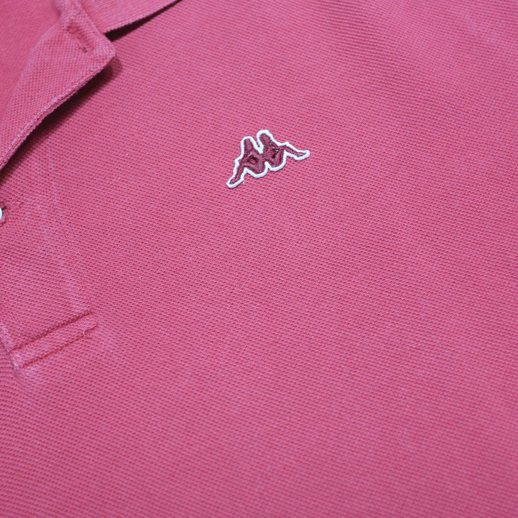 KAPPA Mens Red Short Sleeve Plain L Logo Cotton Polo Shirt Casual Summer