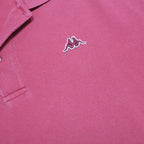 KAPPA Mens Red Short Sleeve Plain L Logo Cotton Polo Shirt Casual Summer