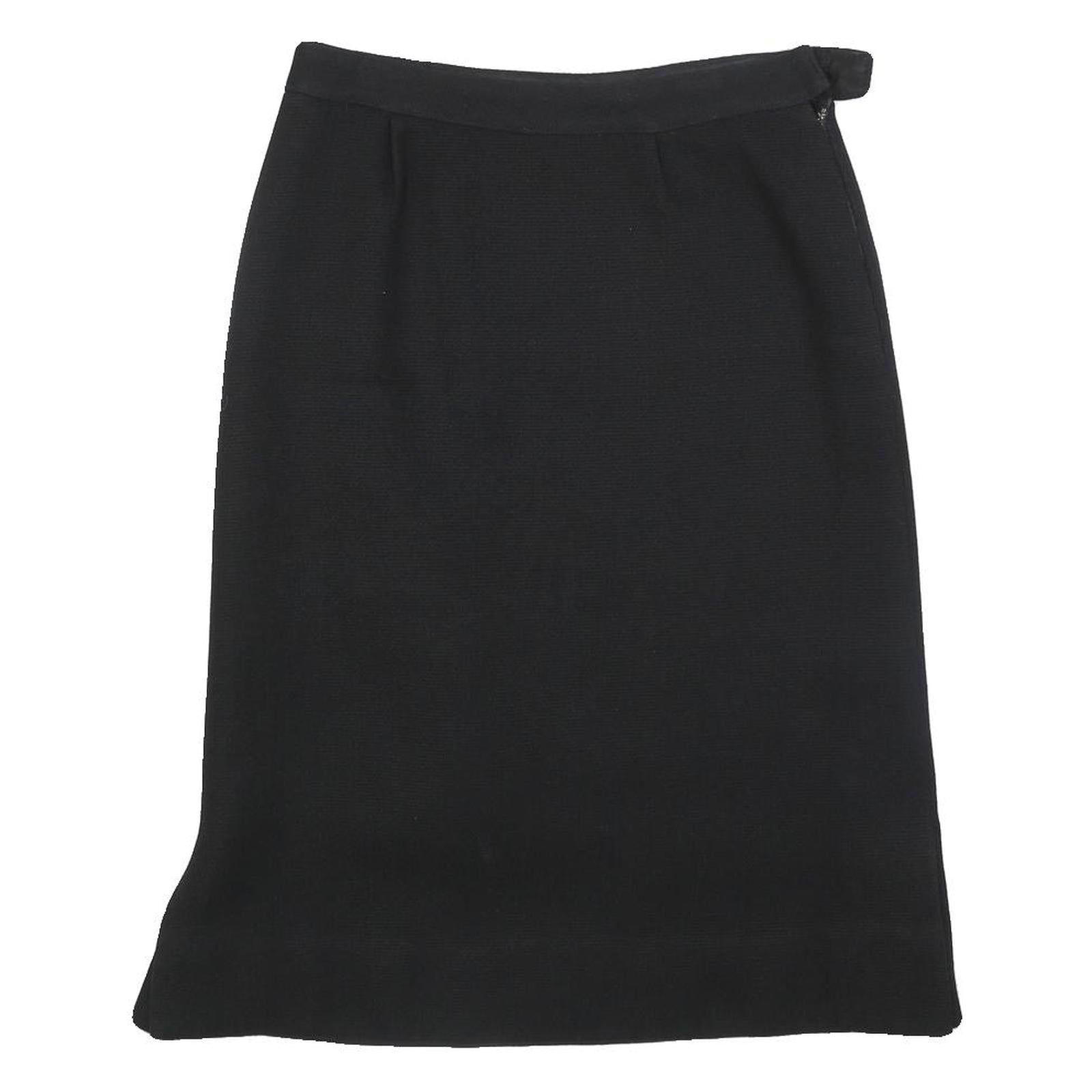 MONIQUE DELCOURT Womens Black Straight Knee Length Knit Skirt S Classic Style