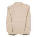 Mens Beige Check Wool Blend Classic Button Jacket M Tailored Blazer