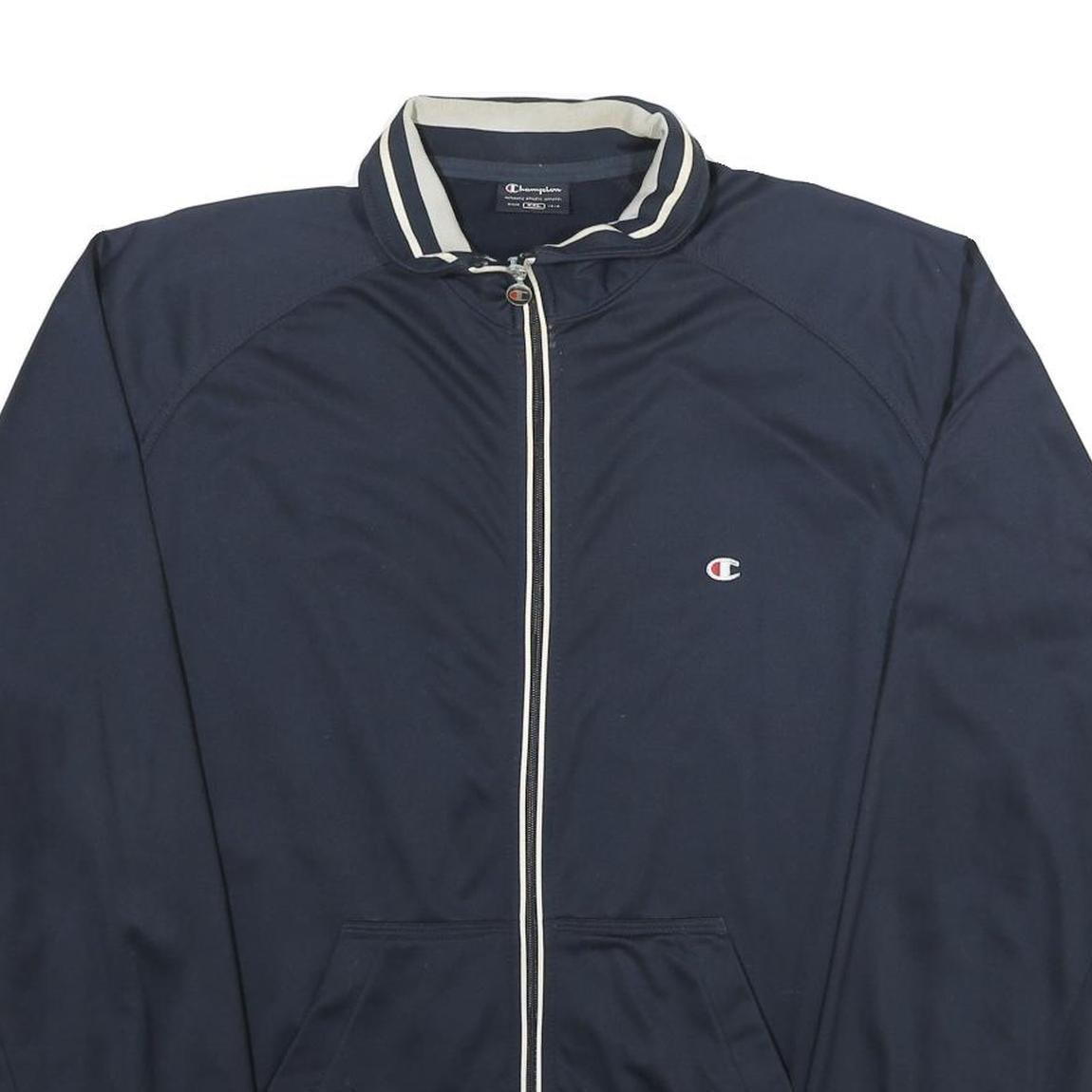 CHAMPION Mens Navy Blue Zip Jacket 2XL Polyester Sportswear Track Casual