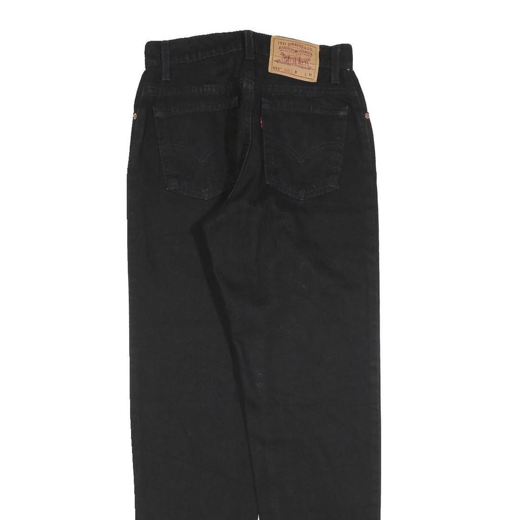 LEVI'S 551 Womens Relaxed Jeans Black Denim W27 L30 Zip Classic Fit