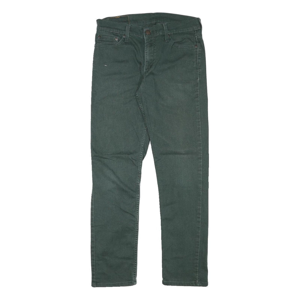 LEVI'S Mens Cotton Blend Green Slim Tapered Trousers W29 L27 Classic Zip Closure