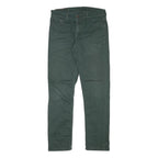 LEVI'S Mens Cotton Blend Green Slim Tapered Trousers W29 L27 Classic Zip Closure