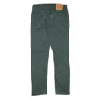 LEVI'S Mens Cotton Blend Green Slim Tapered Trousers W29 L27 Classic Zip Closure