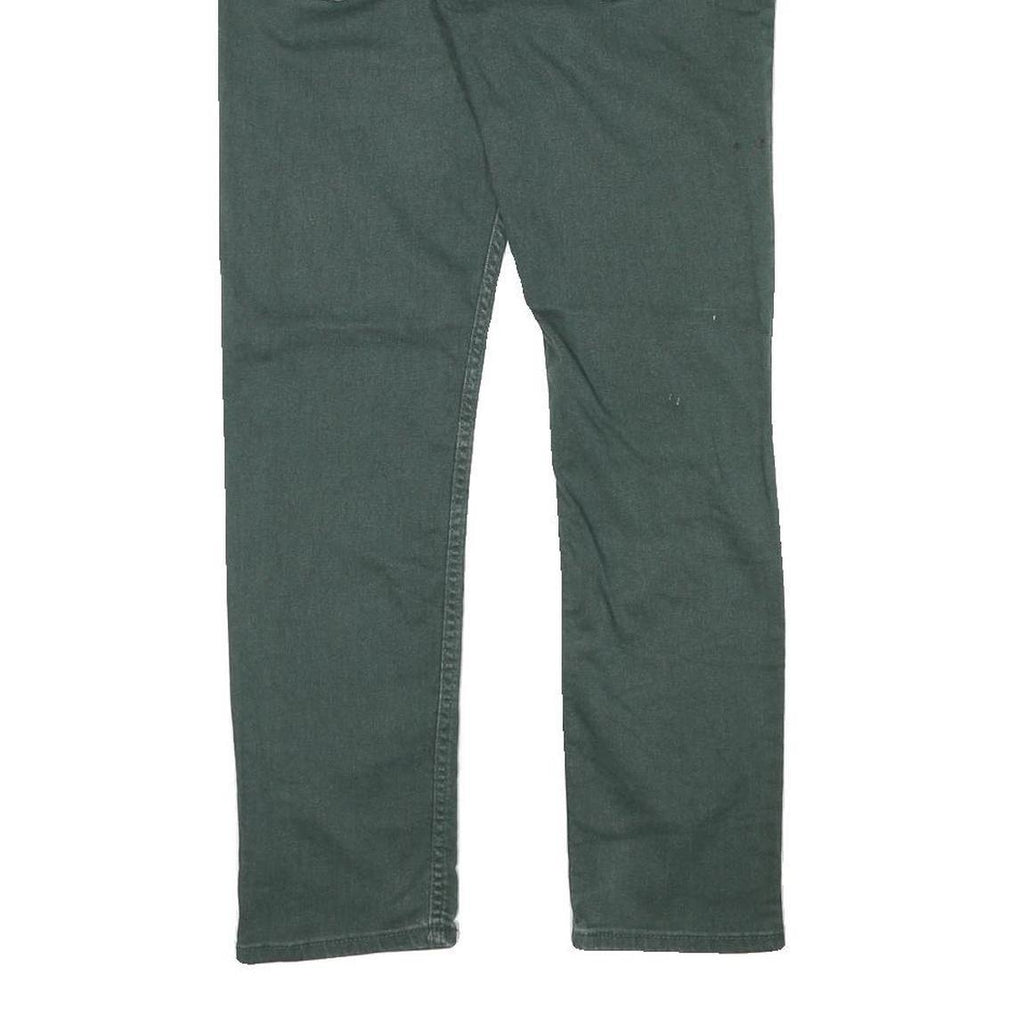 LEVI'S Mens Cotton Blend Green Slim Tapered Trousers W29 L27 Classic Zip Closure