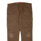 DICKIES Flex Mens Trousers Brown Regular Straight W38 L30