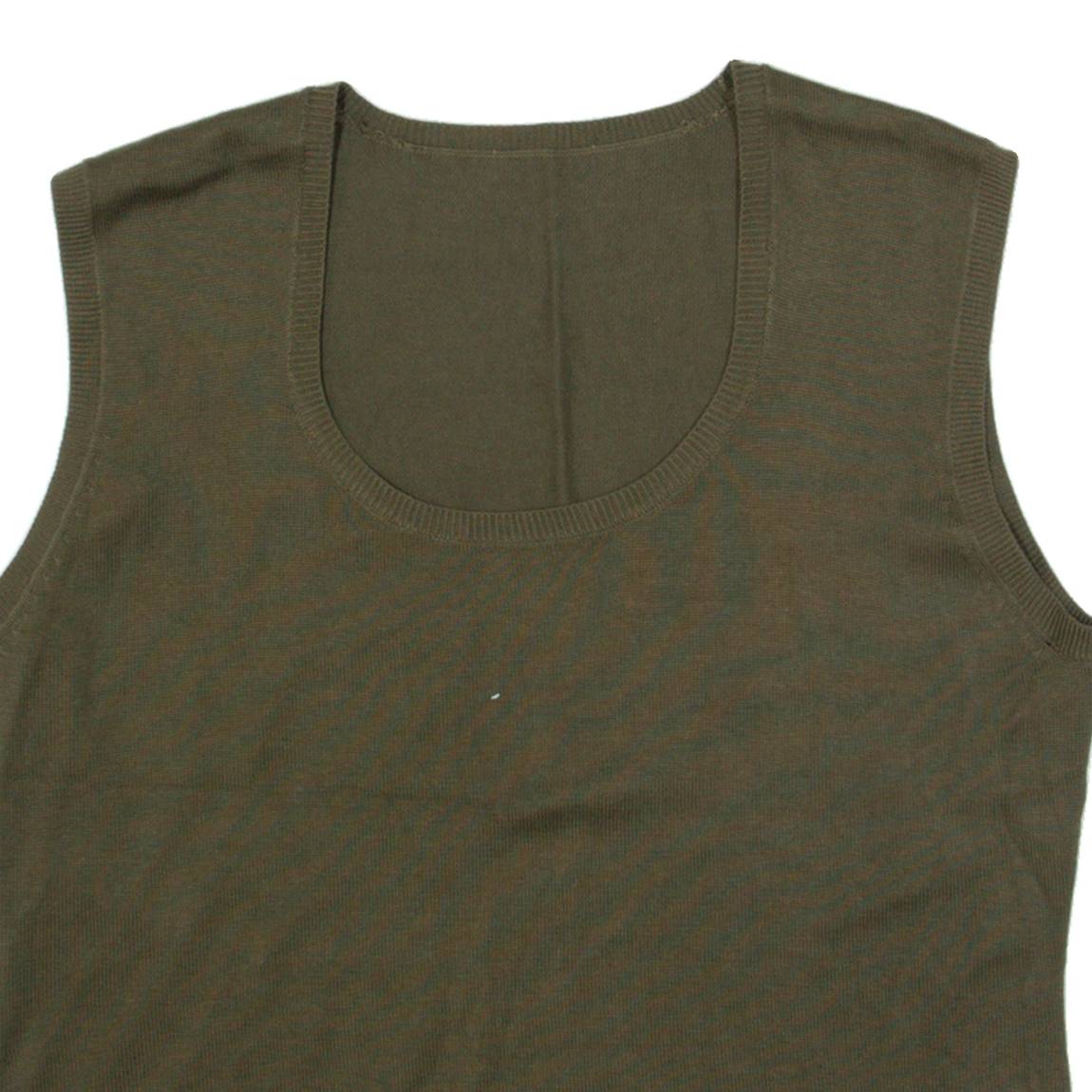 Mens Vest Green Tight Knit Sleeveless M