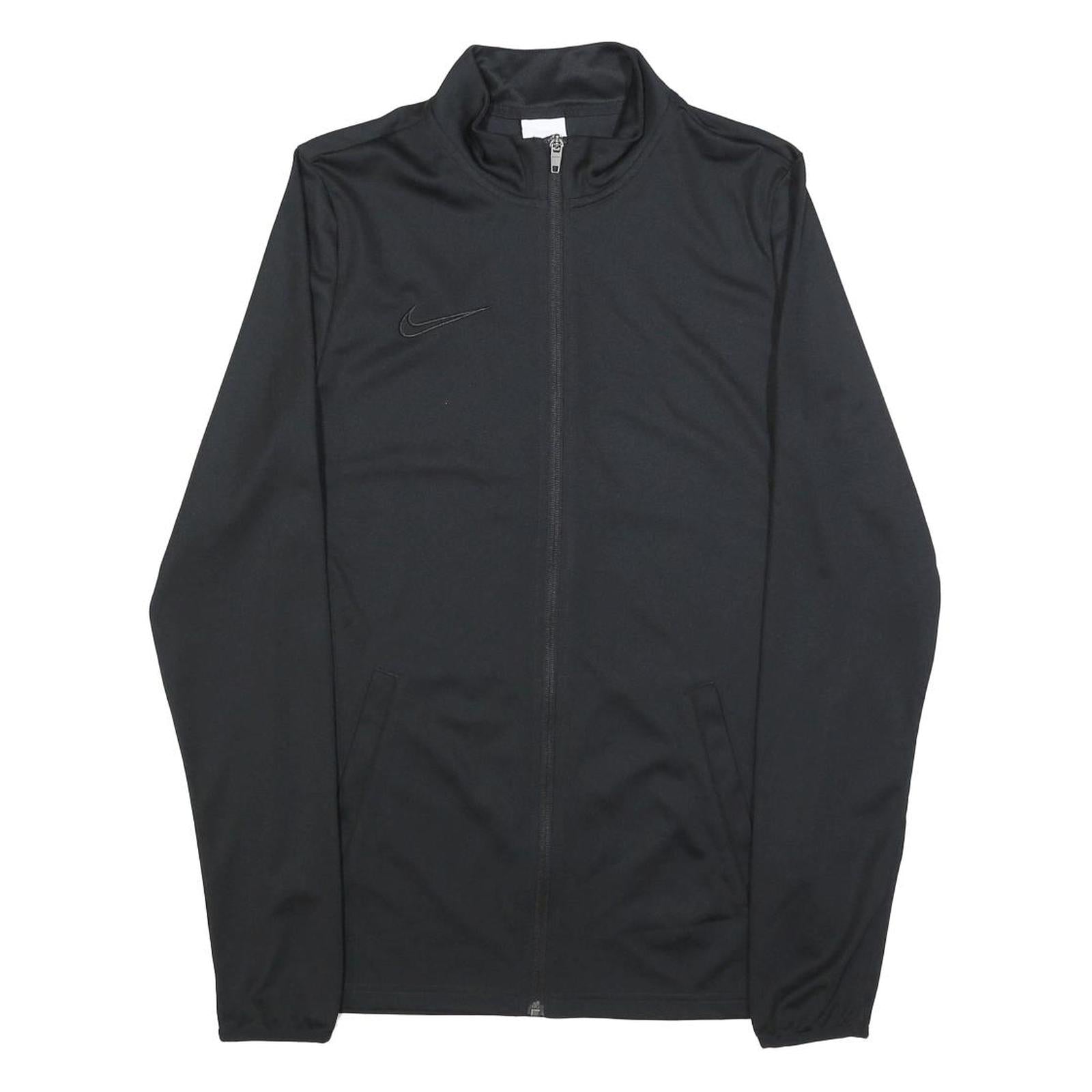 NIKE Mens Black Jacket S Polyester Blend Plain Zip Casual Athletic Sportswear