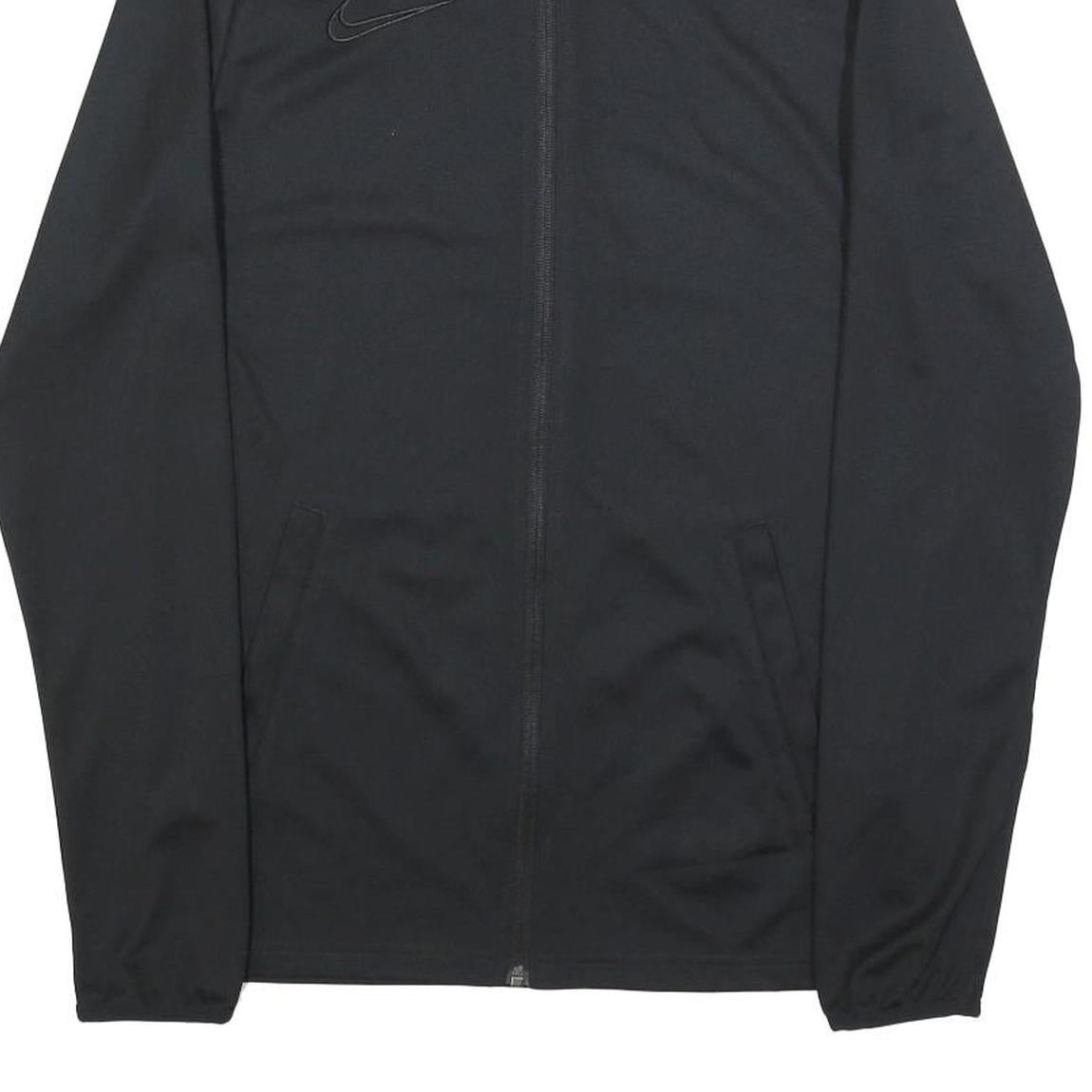 NIKE Mens Black Jacket S Polyester Blend Plain Zip Casual Athletic Sportswear