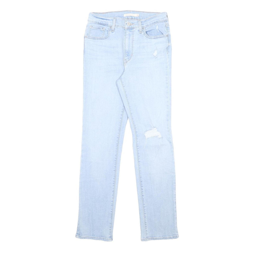 LEVI'S 724 Womens Jeans Blue Slim Skinny Denim Light W28 L30 Distressed