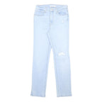 LEVI'S 724 Womens Jeans Blue Slim Skinny Denim Light W28 L30 Distressed