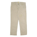 CARHARTT Mens Cotton Blend Beige Relaxed Straight Trousers W36 L30 Workwear Zip