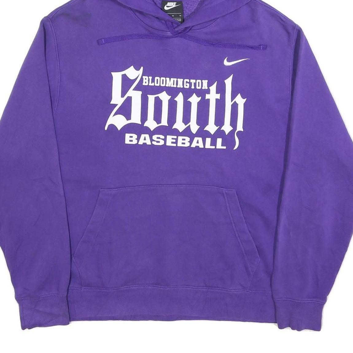 NIKE Mens Purple Bloomington South Baseball Hoodie XL Cotton Blend Pullover
