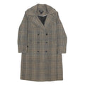 DKNY Womens Grey & Tan Checked Double Breasted Jacket M Polyester Blend