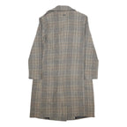 DKNY Womens Grey & Tan Checked Double Breasted Jacket M Polyester Blend