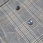 DKNY Womens Grey & Tan Checked Double Breasted Jacket M Polyester Blend