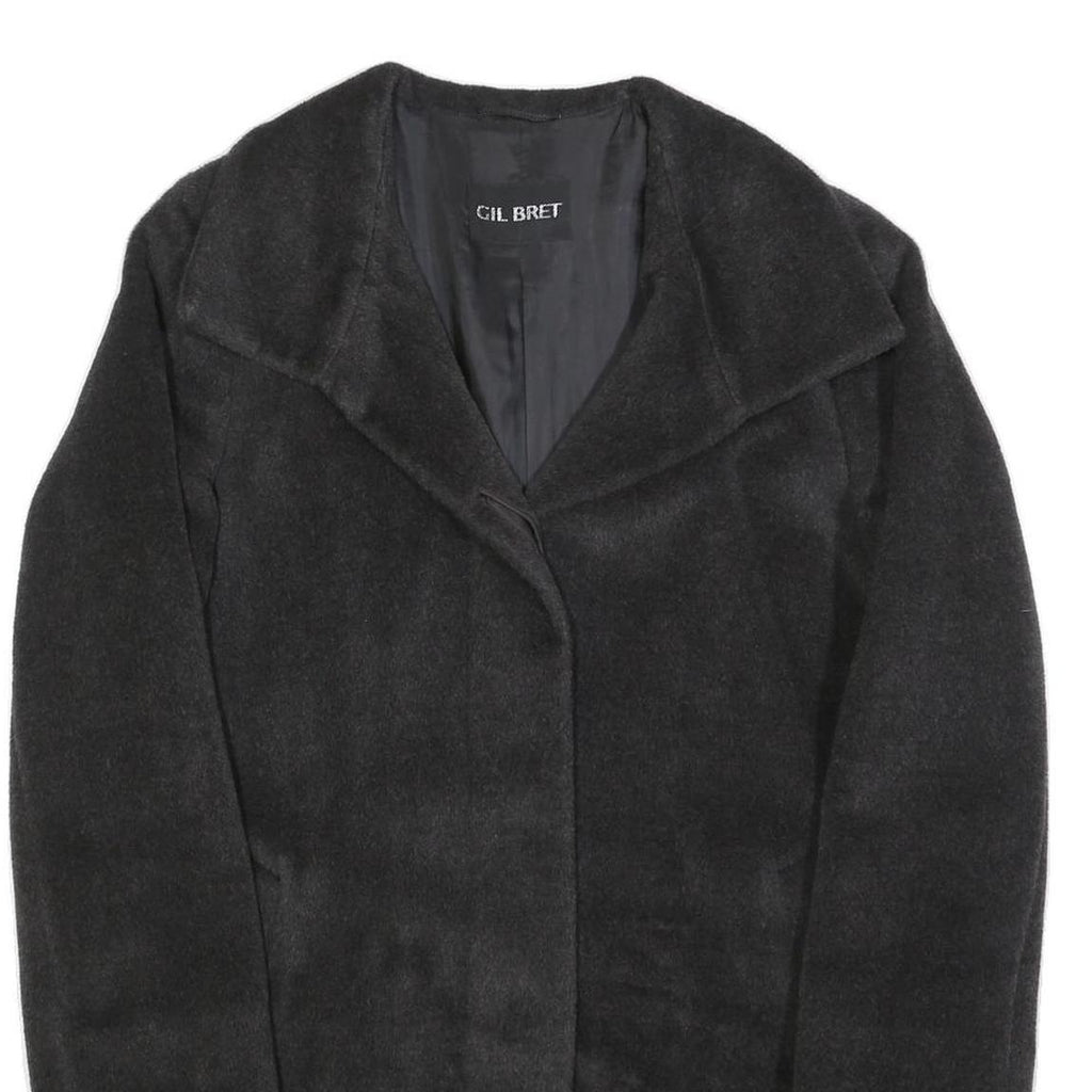 GIL BRET Womens Black Wool Blend Button Jacket M Classic Warm Outerwear