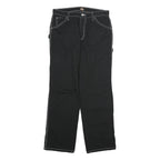 DICKIES Mens Black Cotton Regular Straight Trousers W32 L32 Workwear Utility