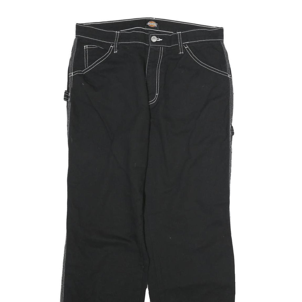 DICKIES Mens Black Cotton Regular Straight Trousers W32 L32 Workwear Utility