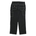 DICKIES Mens Black Cotton Regular Straight Trousers W32 L32 Workwear Utility