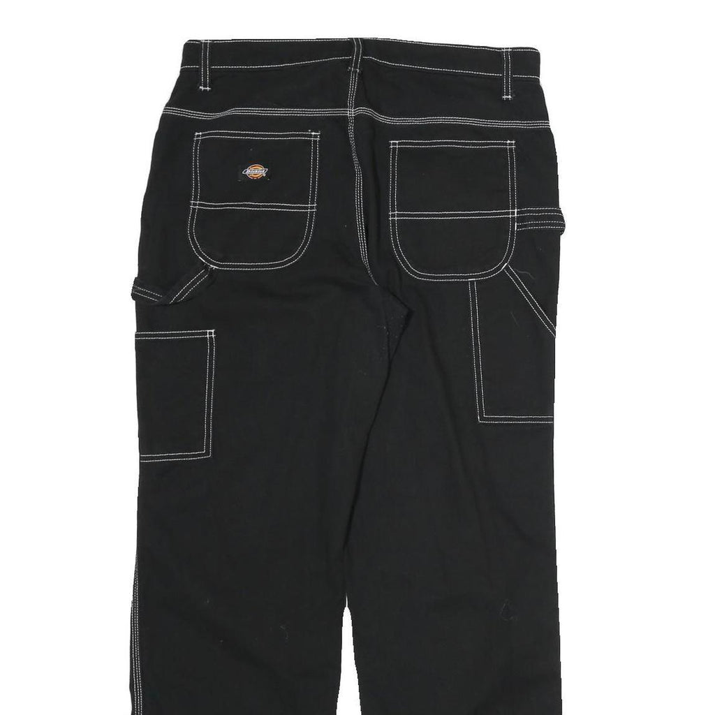 DICKIES Mens Black Cotton Regular Straight Trousers W32 L32 Workwear Utility