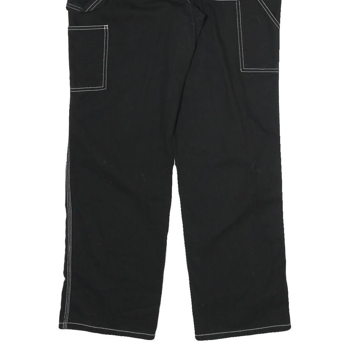 DICKIES Mens Black Cotton Regular Straight Trousers W32 L32 Workwear Utility