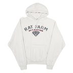 BLUE 84 Mens White Rat Farm Revolution Pullover Hoodie S Cotton Blend