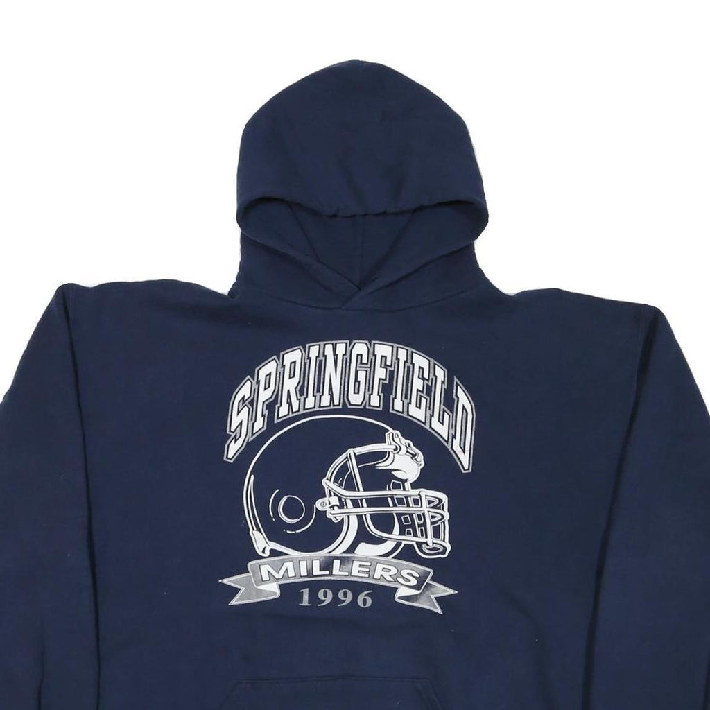 RUSSELL ATHLETIC Mens Navy Springfield Millers Cotton Blend Hoodie XL Sport