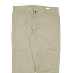 DICKIES Mens Cotton Blend Beige Regular Straight Trousers W38 L26 Workwear Zip