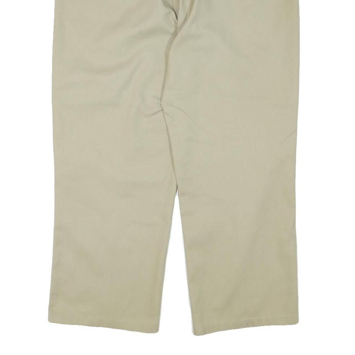 DICKIES Mens Cotton Blend Beige Regular Straight Trousers W38 L26 Workwear Zip