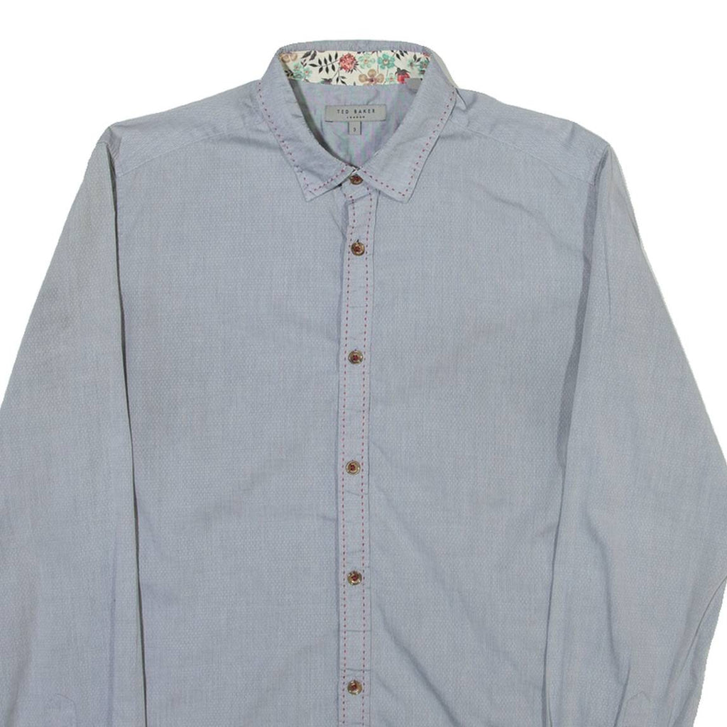 TED BAKER Mens Plain Shirt Grey Long Sleeve M