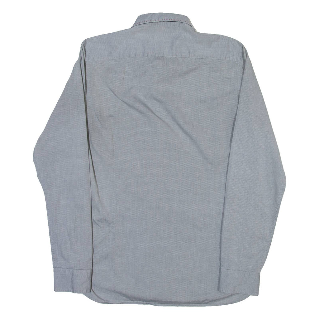 TED BAKER Mens Plain Shirt Grey Long Sleeve M