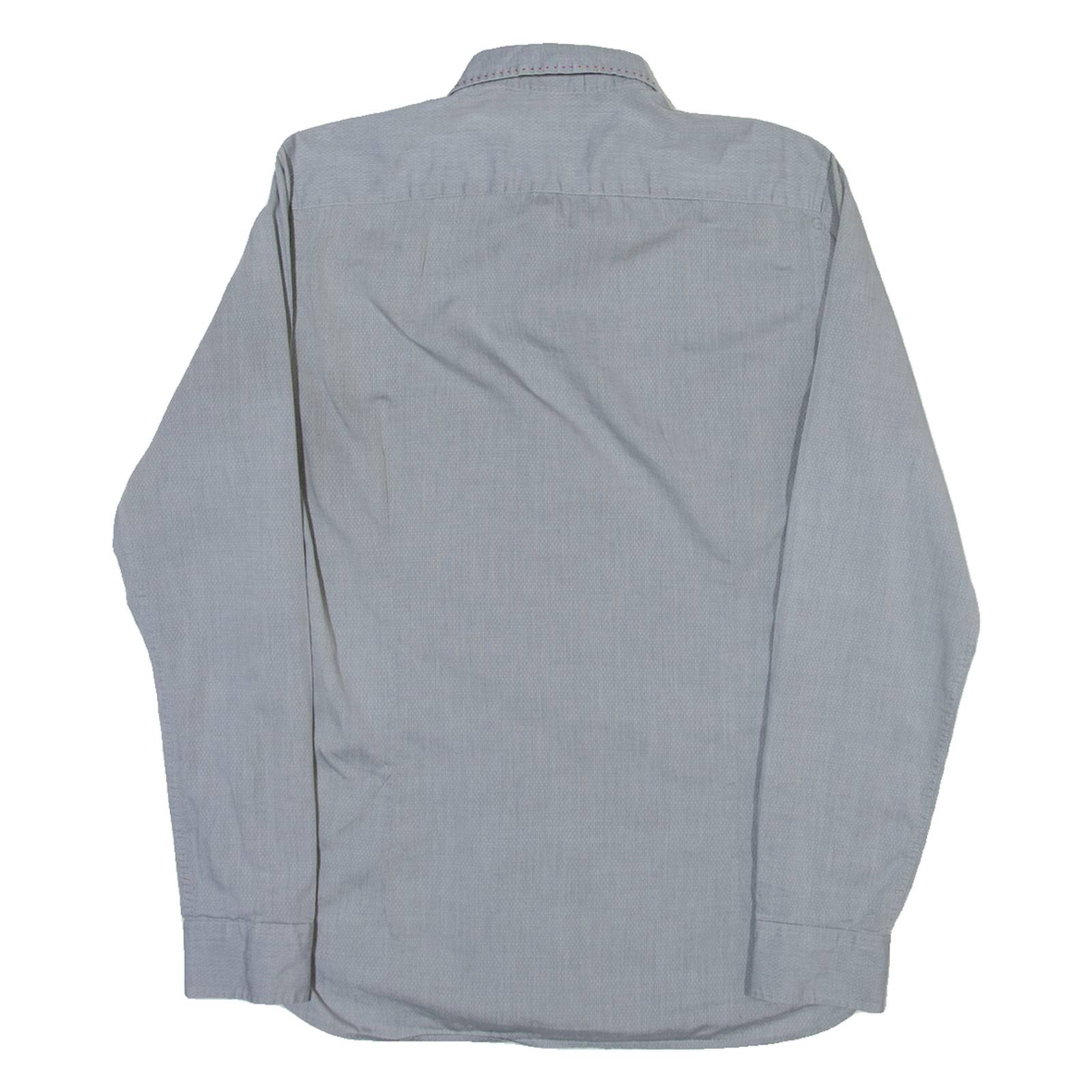 TED BAKER Mens Plain Shirt Grey Long Sleeve M