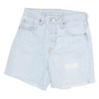 LEVI'S Womens Denim Blue Casual Cut-Off Shorts S W28 Distressed