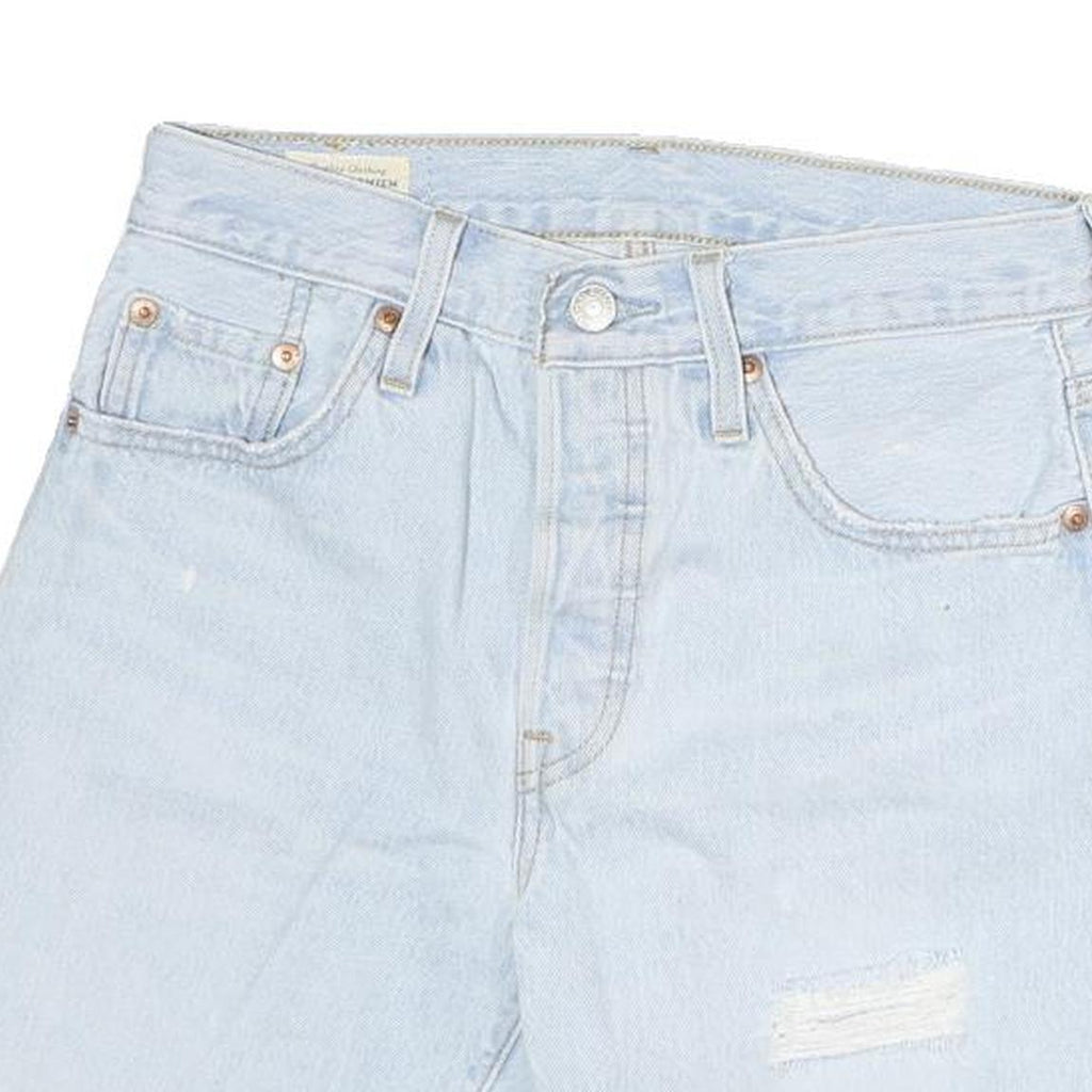 LEVI'S Womens Denim Blue Casual Cut-Off Shorts S W28 Distressed