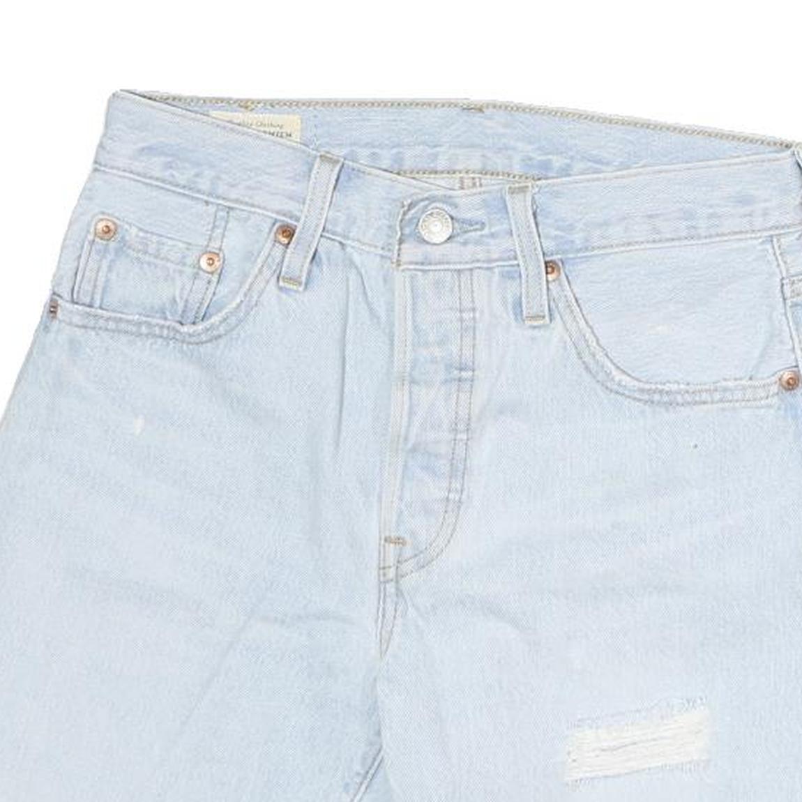 LEVI'S Womens Denim Blue Casual Cut-Off Shorts S W28 Distressed