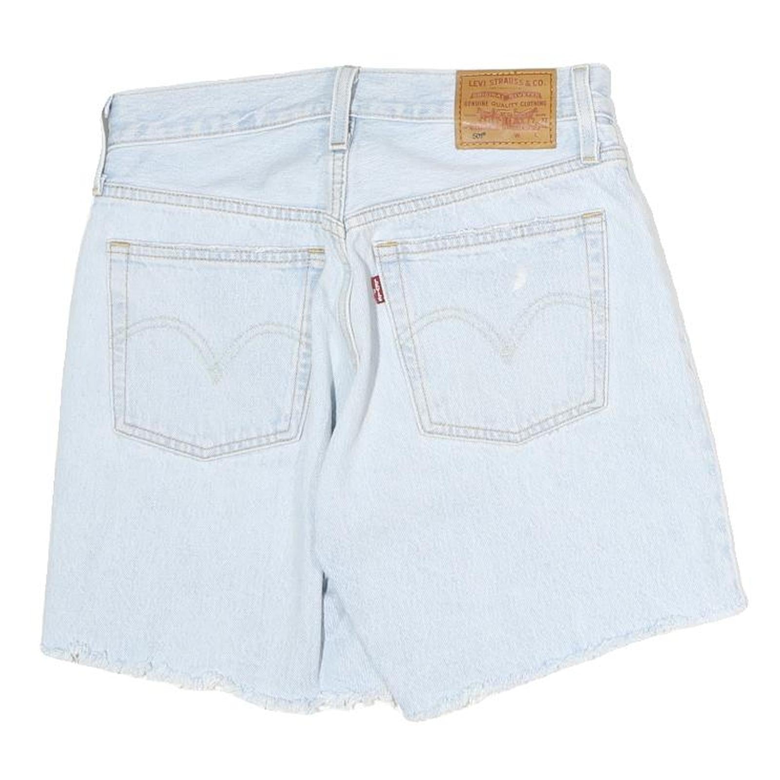 LEVI'S Womens Denim Blue Casual Cut-Off Shorts S W28 Distressed