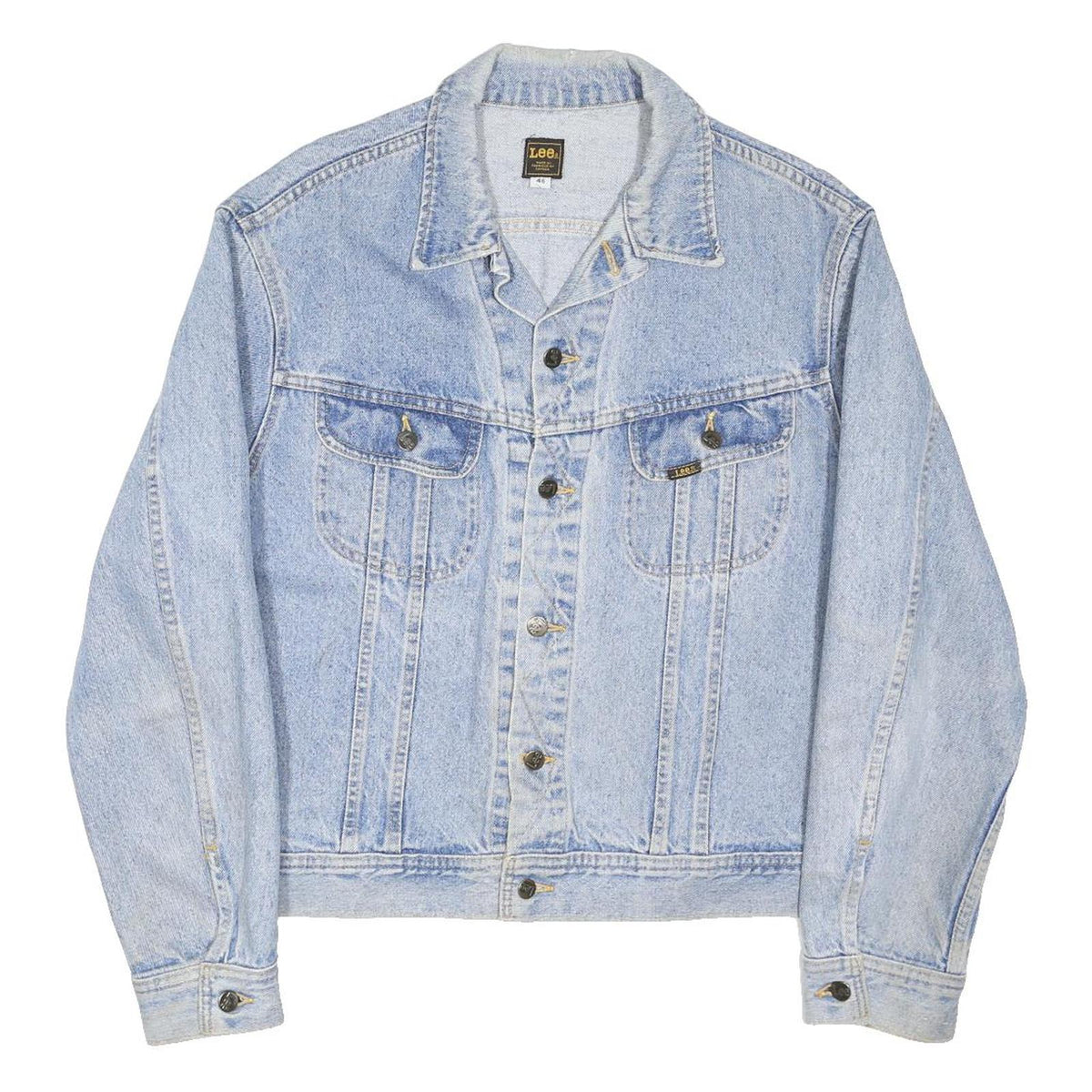 LEE Mens Blue Denim Jacket XL Cotton Blend Classic Button Closure Casual Vintage