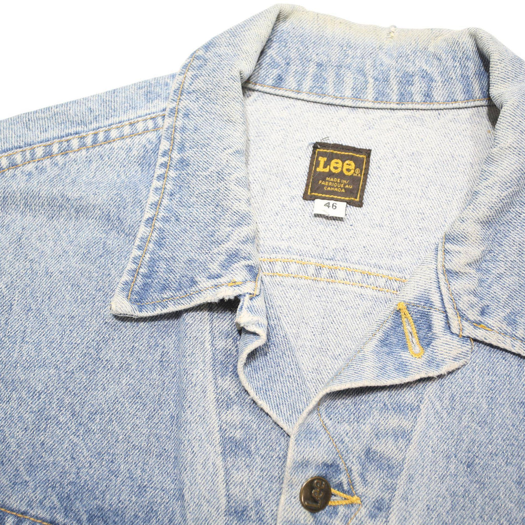 LEE Mens Blue Denim Jacket XL Cotton Blend Classic Button Closure Casual Vintage