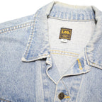 LEE Mens Blue Denim Jacket XL Cotton Blend Classic Button Closure Casual Vintage