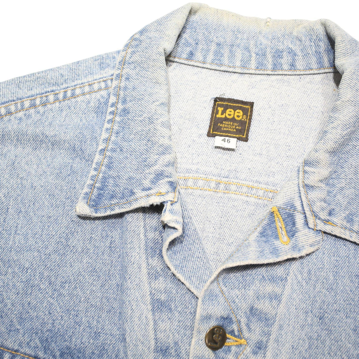 LEE Mens Blue Denim Jacket XL Cotton Blend Classic Button Closure Casual Vintage