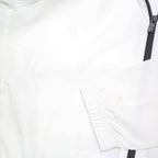 ADIDAS Mens White Black Zip Up Track Jacket M Nylon Plain Sporty Hooded